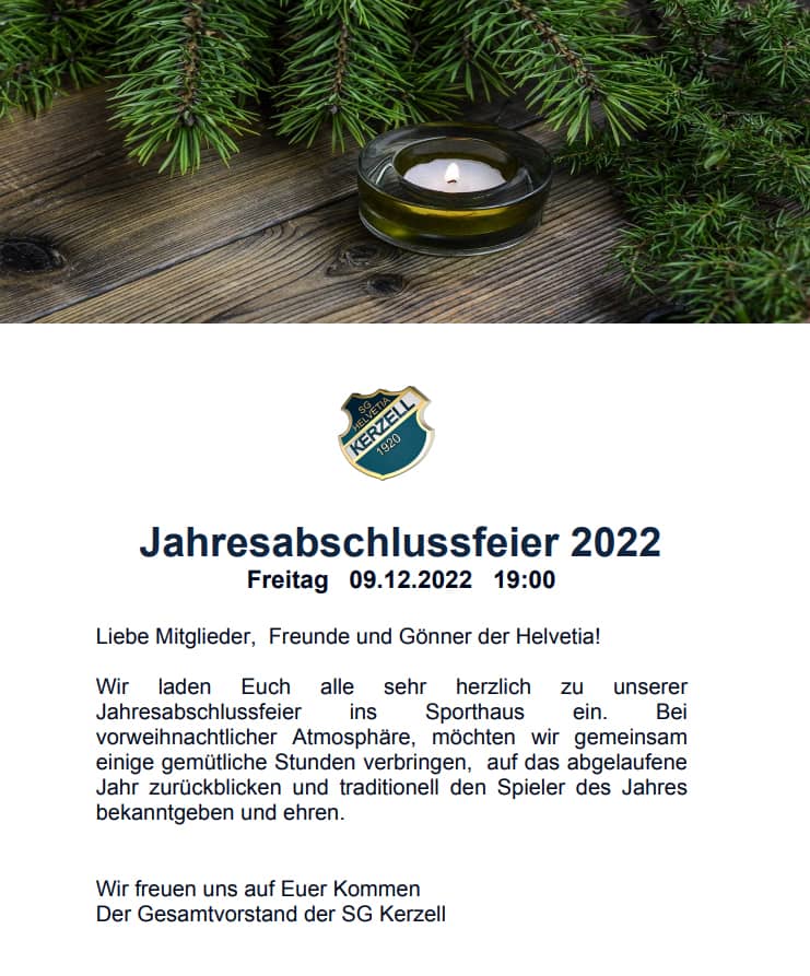 Weihnachtsfeier 2022 SG Kerzell
